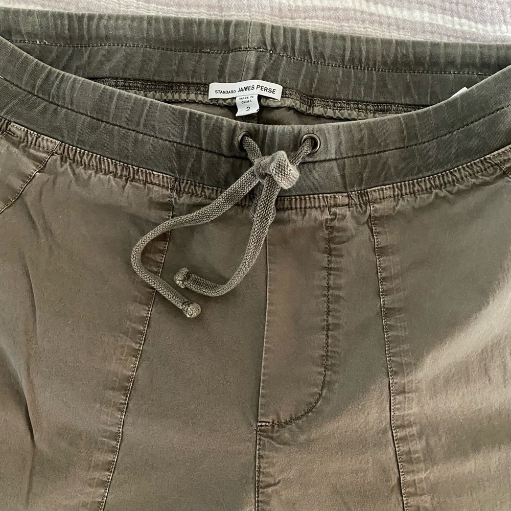 James Perse olive green poplin pants size 2